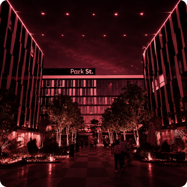 Park St. premium mixed-use destination at night
